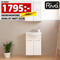 Bauhaus Riva badrumsmöbel anna vit matt 50cm erbjuda