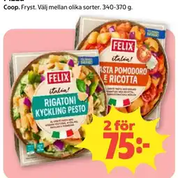 Coop Nära Felix italia! rigatonikyckling pesto erbjuda