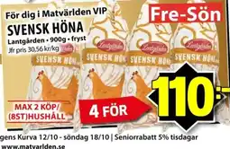 Matvärlden Tensta Lantgården höna erbjuda