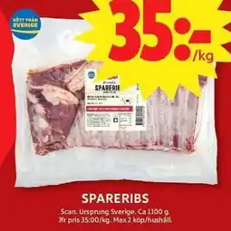 ICA Maxi Spareribs erbjuda