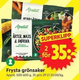 ICA Supermarket Apetit frysta grönsaker erbjuda