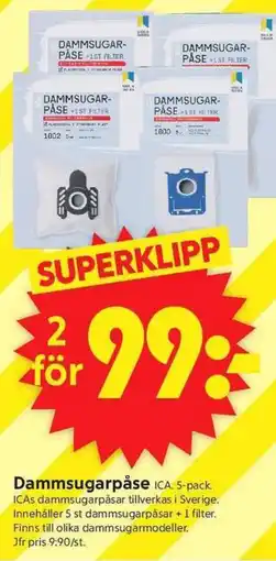 ICA Supermarket ICA dammsugarpåse erbjuda