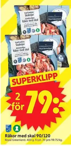 ICA Supermarket Royal Greenland Räkor med skal erbjuda