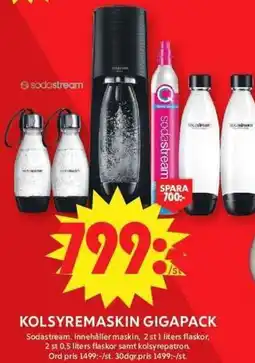 ICA Maxi Sodastream kolsyremaskin gigapack erbjuda