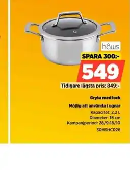 Power håws gryta med lock erbjuda