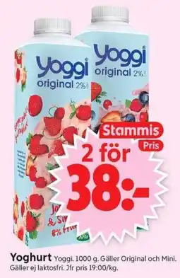 ICA Supermarket Yoggi yoghurt erbjuda
