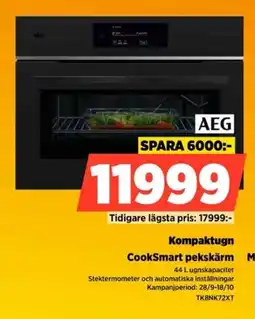 Power Aeg kompaktugn cooksmart pekskärm erbjuda