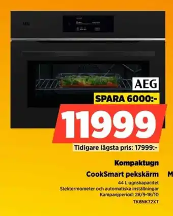 Aeg kompaktugn cooksmart pekskärm