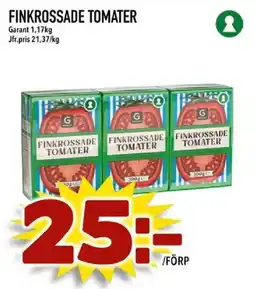 Din Mat Garant finkrossade tomater erbjuda