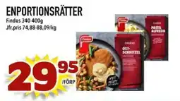 Din Mat Findus enportionsrätter erbjuda