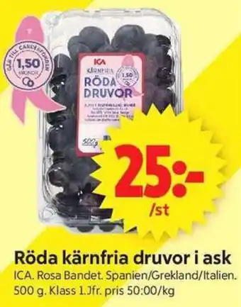 ICA röda kärnfria druvor