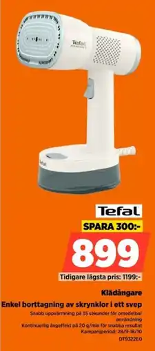 Power Tefal klädångare erbjuda