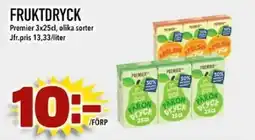 Din Mat Premier fruktdryck erbjuda