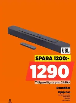 Power Jbl soundbar djup bas erbjuda
