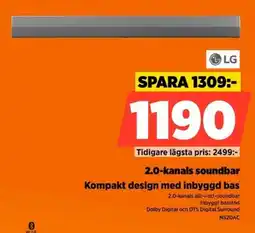 Power LG 2.0-kanals soundbar erbjuda