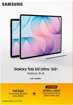 Power Samsung Galaxy Tab S12 Ultra S12+ erbjuda
