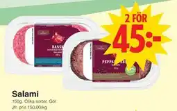 Matöppet Salami erbjuda