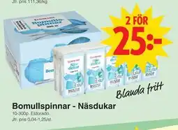 Matöppet Bomullspinnar - Näsdukar erbjuda