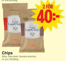 Matöppet Chips erbjuda