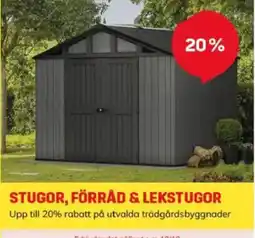 Byggmax Stugor, förråd & lekstugor erbjuda