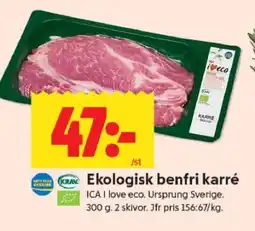 ICA Supermarket Ekologisk benfri karré erbjuda