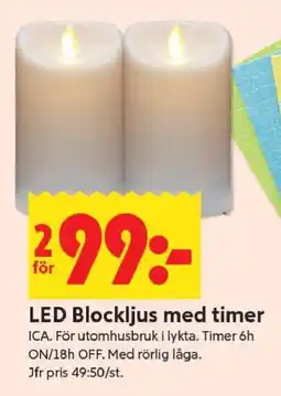 ICA Supermarket LED Blockljus med timer erbjuda