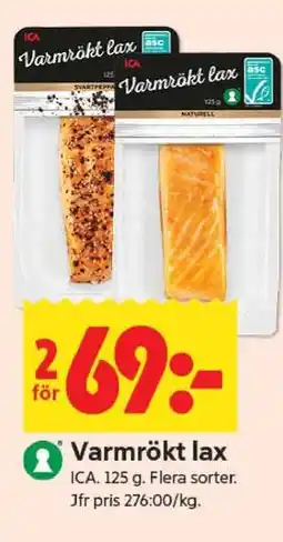 ICA Supermarket Varmrökt lax erbjuda