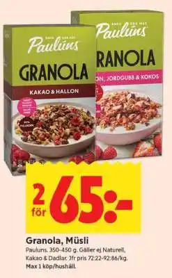 ICA Supermarket Granola, Müsli erbjuda