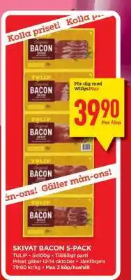 Willys SKIVAT BACON 5-PACK erbjuda