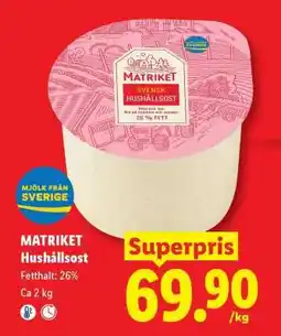Lidl Matriket Hushållsost erbjuda