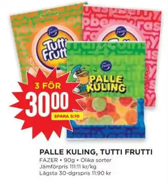 Willys PALLE KULING, TUTTI FRUTTI erbjuda