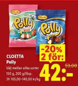 Lidl Cloetta Polly erbjuda