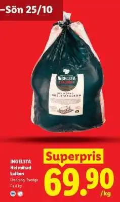 Lidl Ingelsta Hel mörad kalkon erbjuda