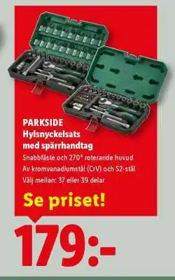 Lidl PARKSIDE Hylsnyckelsats med spärrhandtag erbjuda