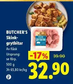 Lidl BUTCHER'S Skinkgrytbitar erbjuda