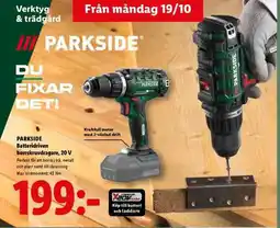 Lidl PARKSIDE Batteridriven borrskruvdragare 20 V erbjuda