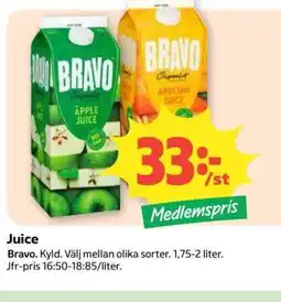 Coop Bravo juice erbjuda