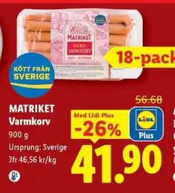 Lidl Matriket Varmkorv erbjuda