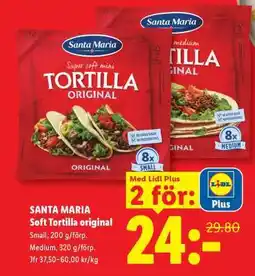 Lidl SANTA MARIA Soft Tortilla original erbjuda