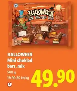 Lidl HALLOWEEN Mini choklad bars, mix erbjuda
