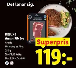 Lidl DELUXE Angus Rib Eye erbjuda