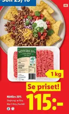 Lidl Nötfärs 20% erbjuda