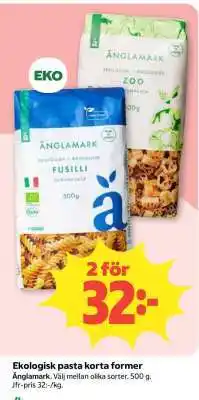 Coop Ekologisk pasta korta former erbjuda