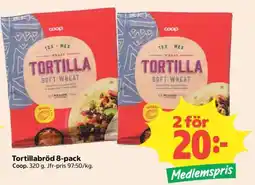 Coop Tortillabröd 8-pack erbjuda