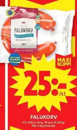 ICA Maxi Ica falukorv erbjuda