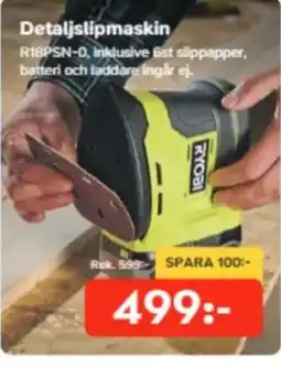 Bo Ohlsson Ryobi detaljslipmaskin erbjuda