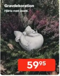 Bo Ohlsson Gravdekorations hjärta med rosett erbjuda