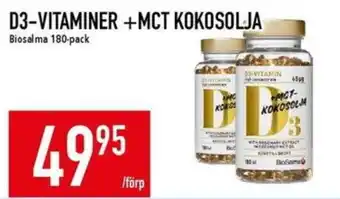 Matdax Biosalma D3-vitaminer + Mct kokosolja erbjuda