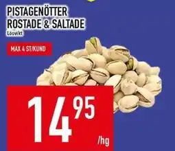 Matdax Pistagenötter rostade & saltade erbjuda