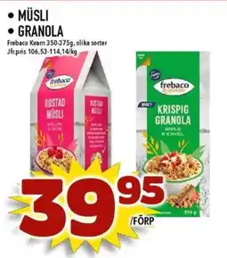 Matdax Frebaco müsli och granola erbjuda